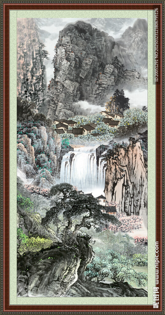 竖幅国画 