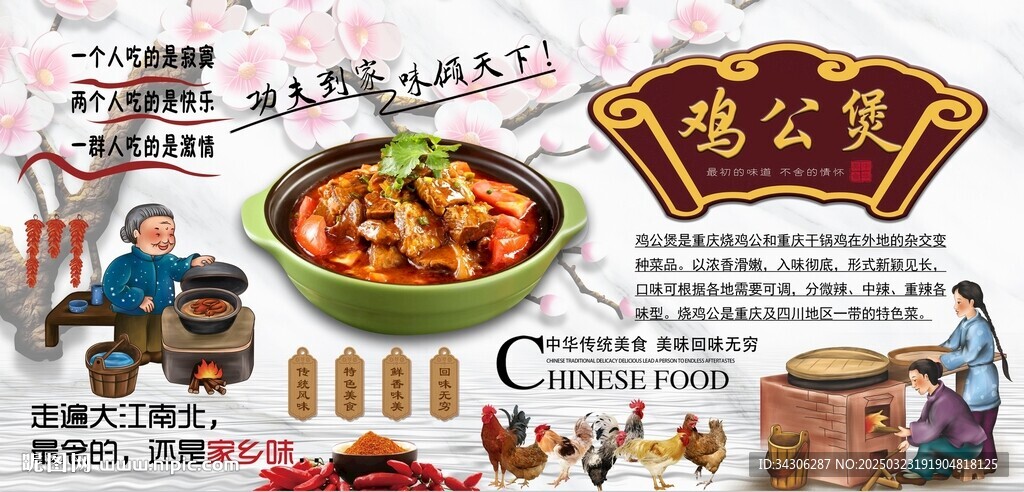 鸡公煲背景墙