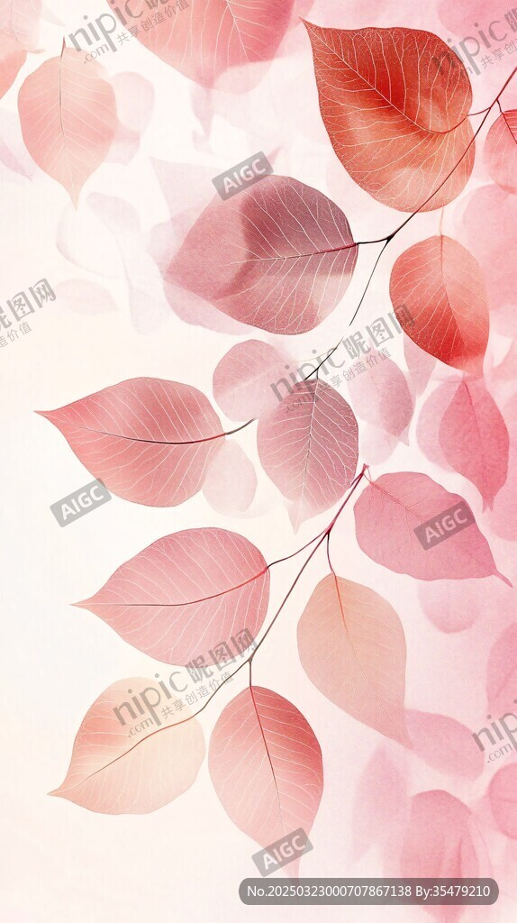 粉红叶子的艺术