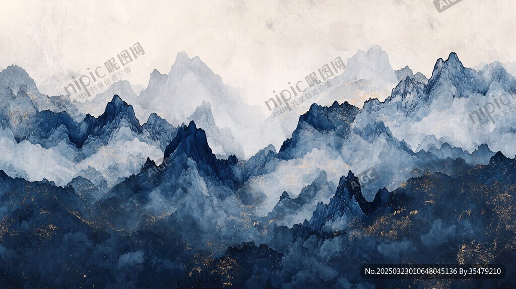 云雾缭绕的山脉风景