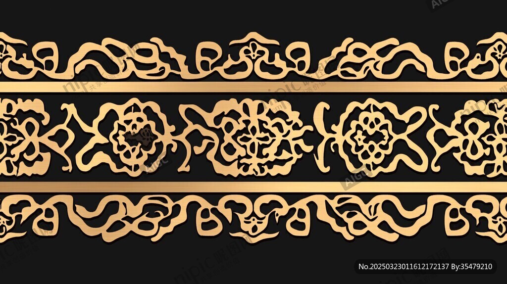 金色花纹墙纸