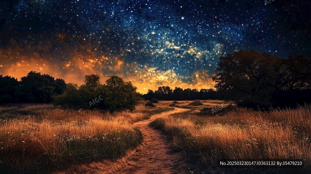夜幕下的星空之路