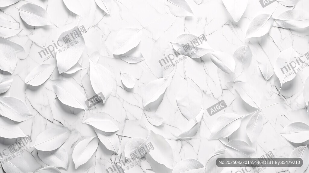 白色叶子大理石纹理