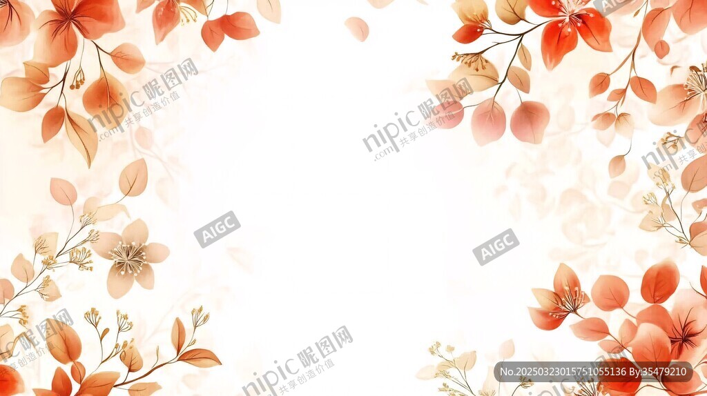 橙色花卉背景