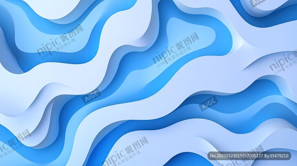 抽象蓝色波浪图案