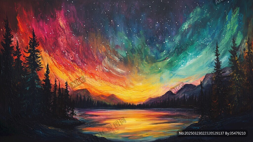 星空下的宁静湖泊