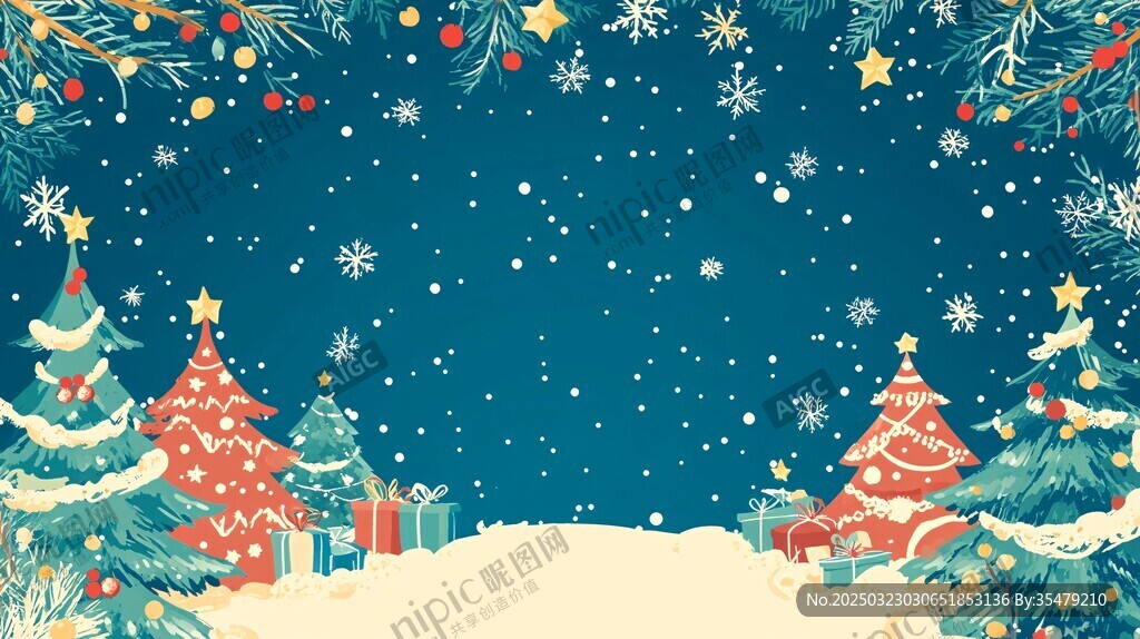 圣诞节的雪夜