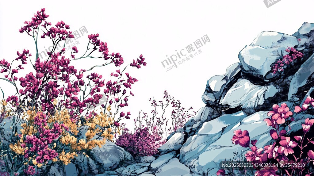 岩石花园的宁静之美