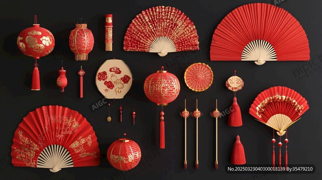 中国红文化艺术品展示