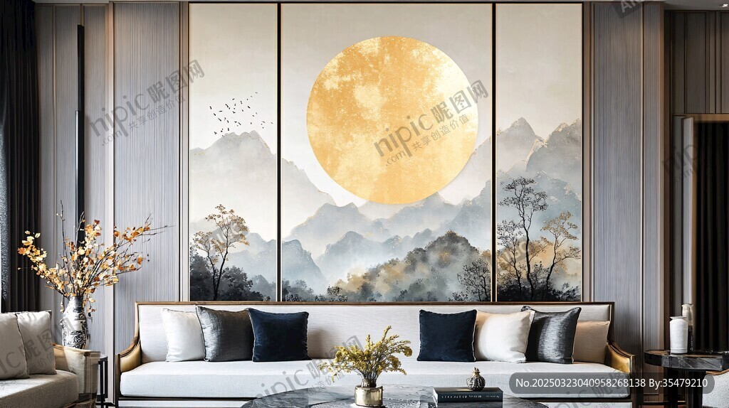 现代简约风格客厅背景墙设计