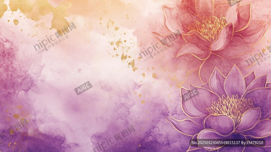 水彩花卉抽象画