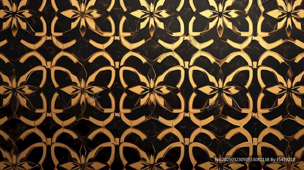 奢华金色花纹墙纸