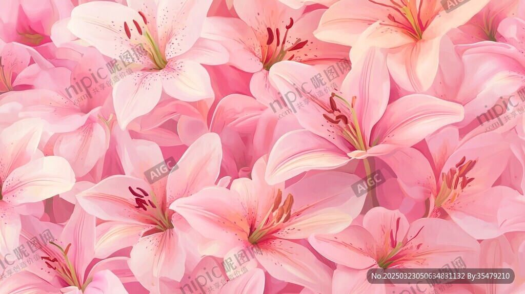粉色百合花的绚丽盛宴