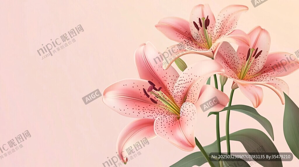 粉色百合花束