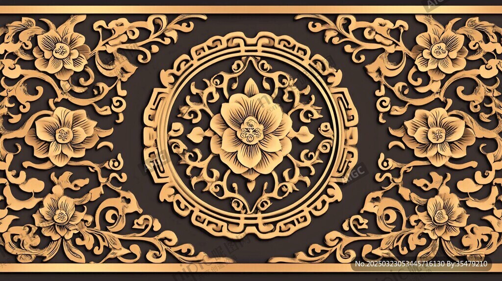 金色花纹墙板