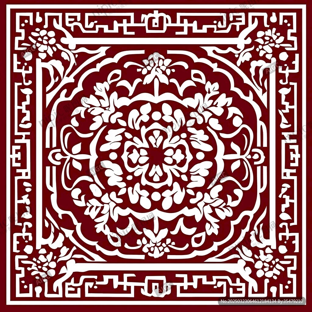 红白花纹图案