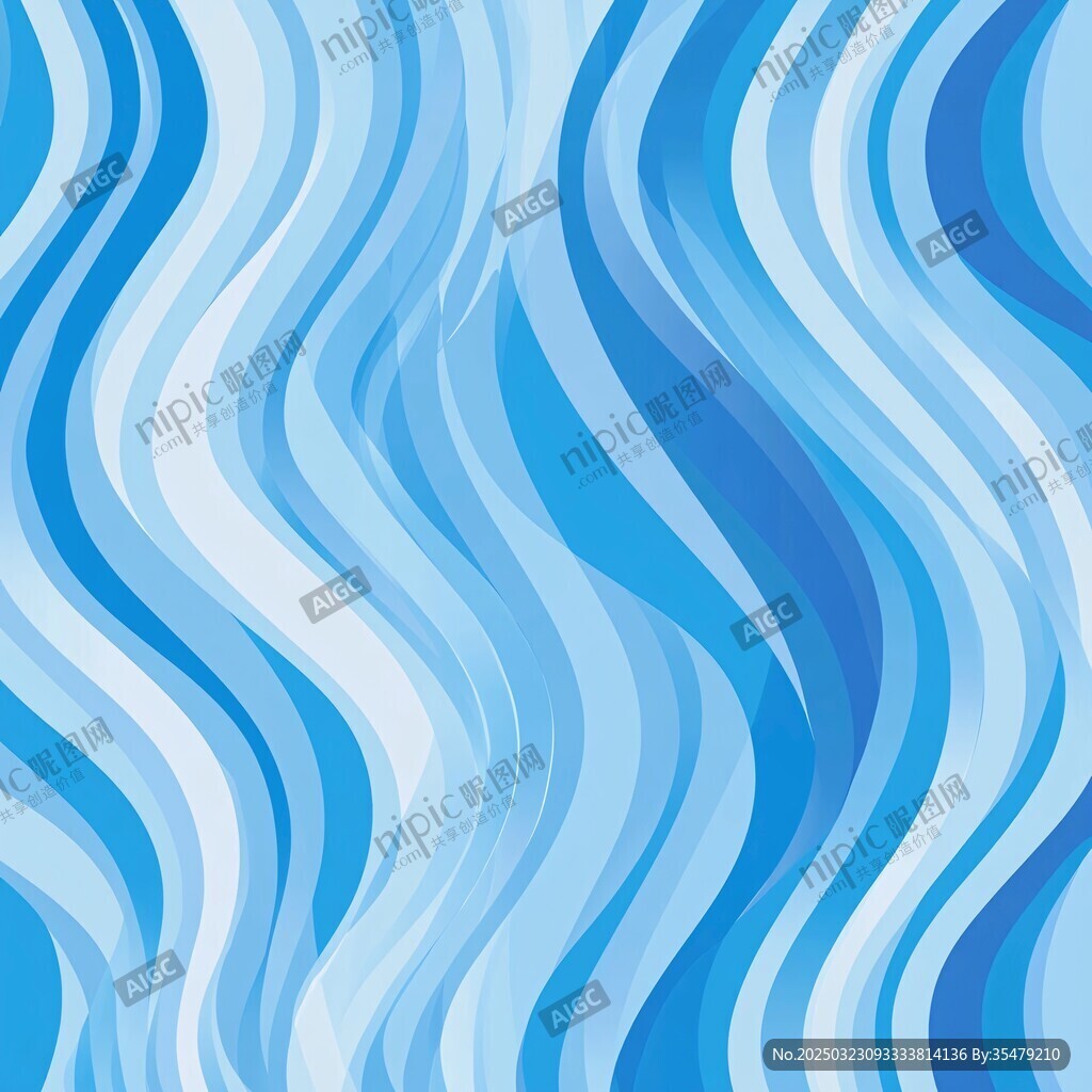 蓝色波浪抽象图案