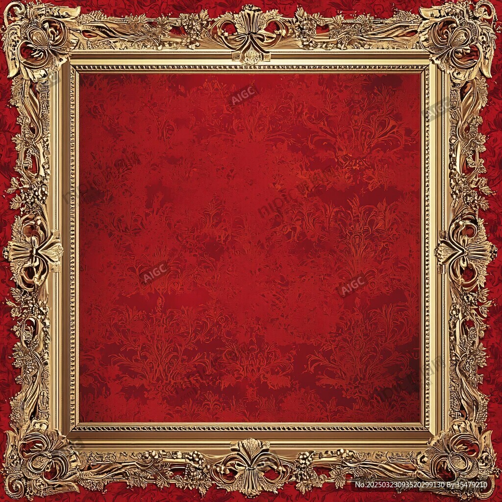 古董红色画框