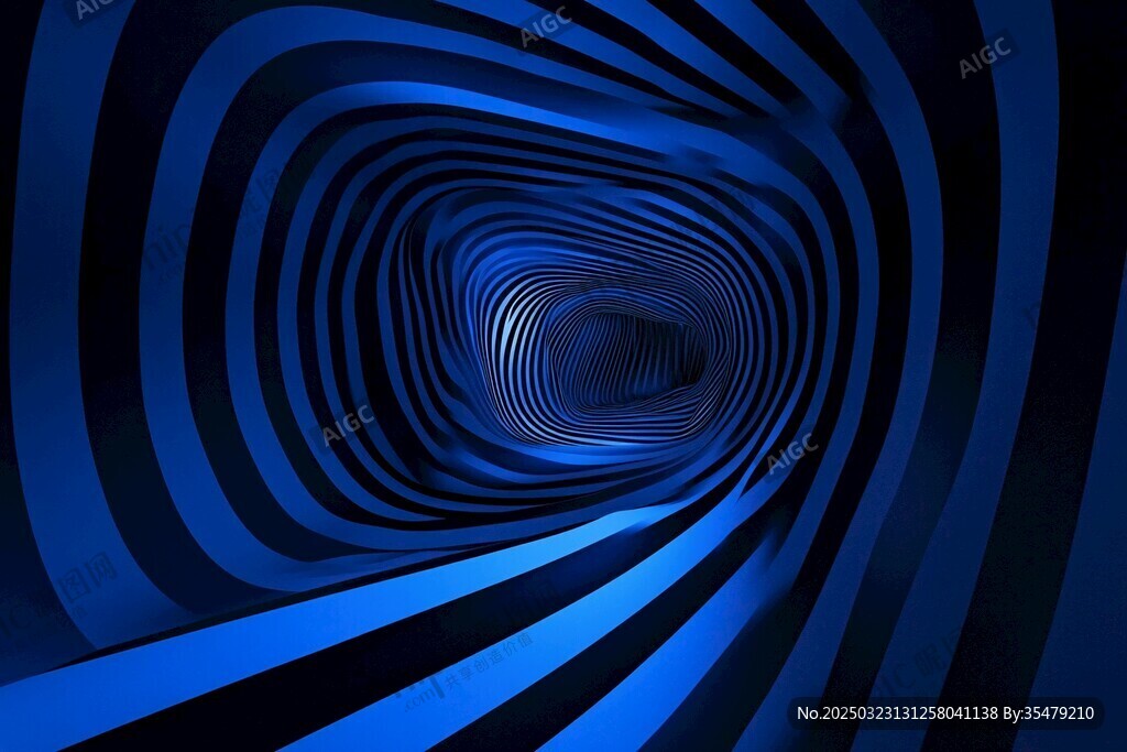蓝色光隧道