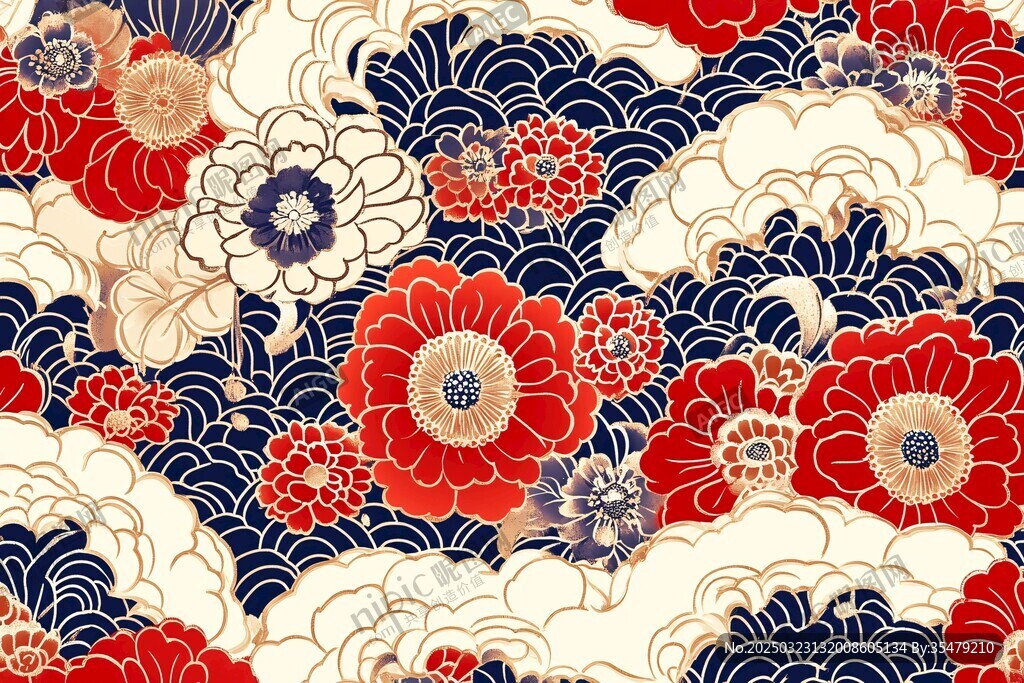 云中花卉图案