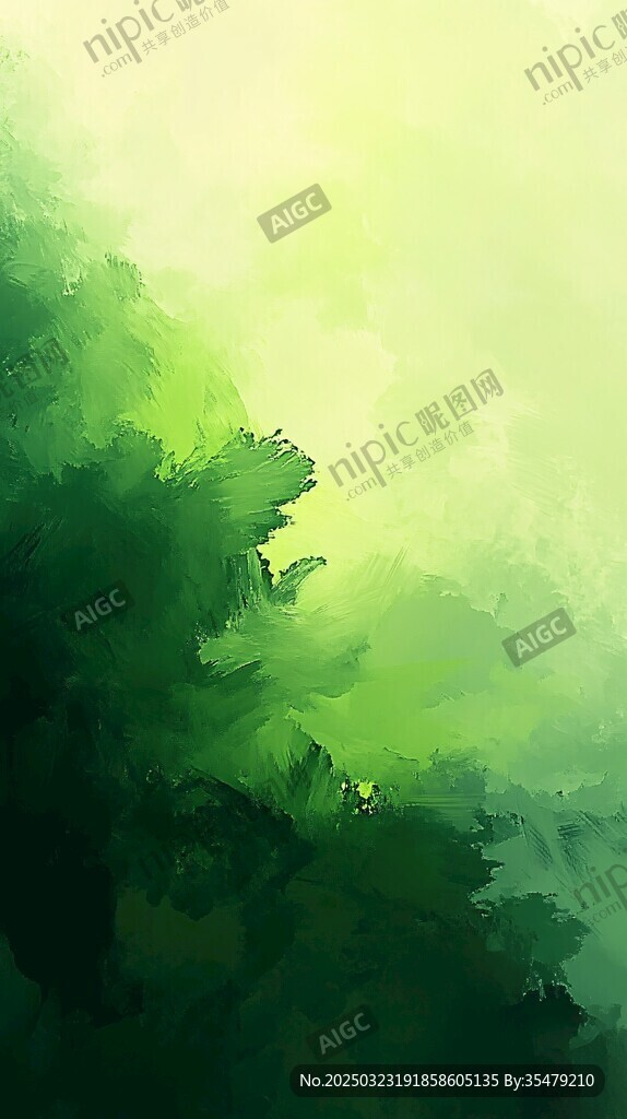 绿色抽象画