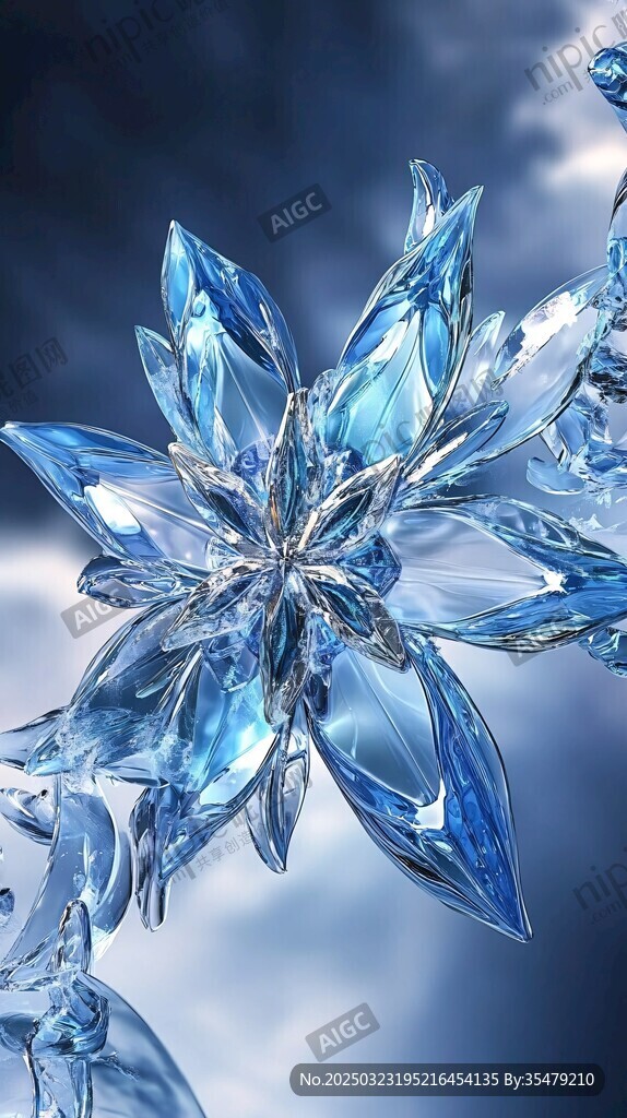 蓝色水晶花