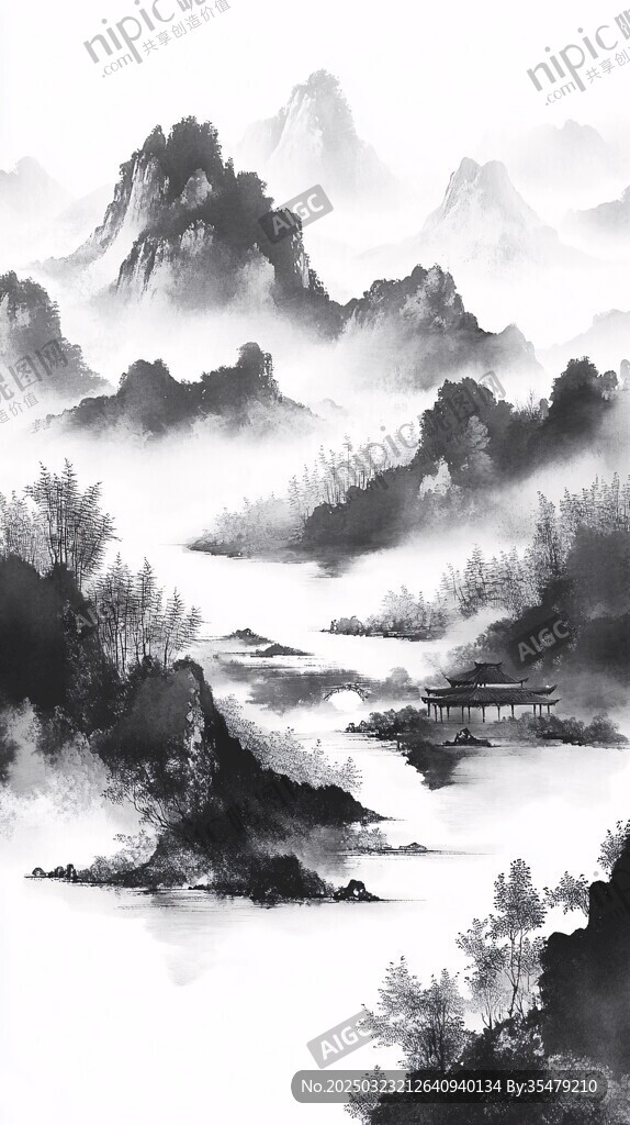 山水画中的中国风景