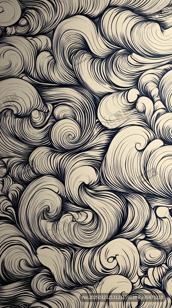 波涛汹涌的抽象画