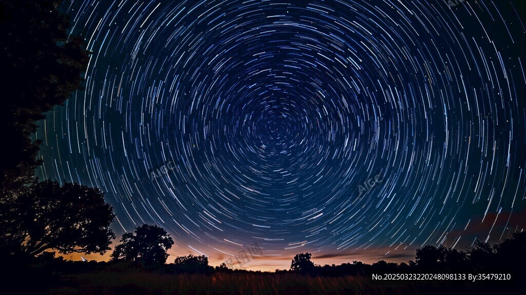夜空中的星轨舞蹈