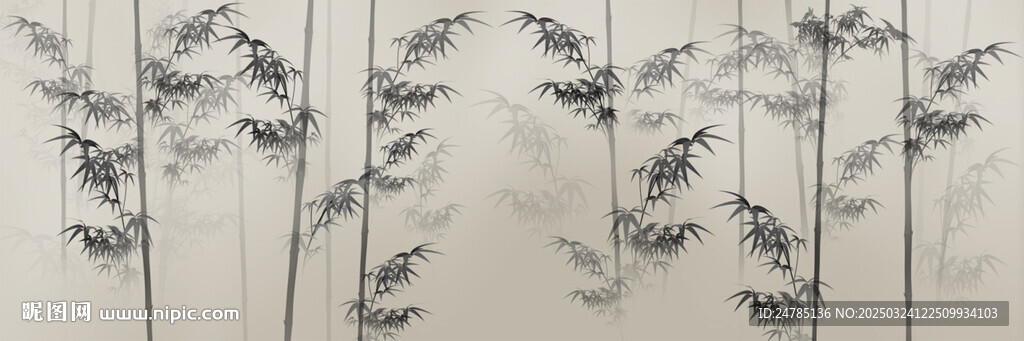 水墨竹林