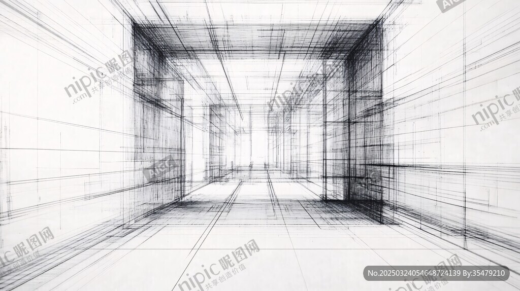 线性透视的建筑空间