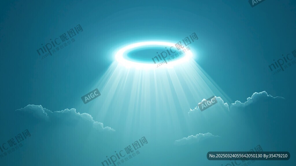 神秘光环在云端舞动