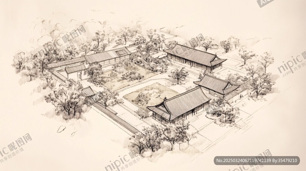 古典建筑手绘图