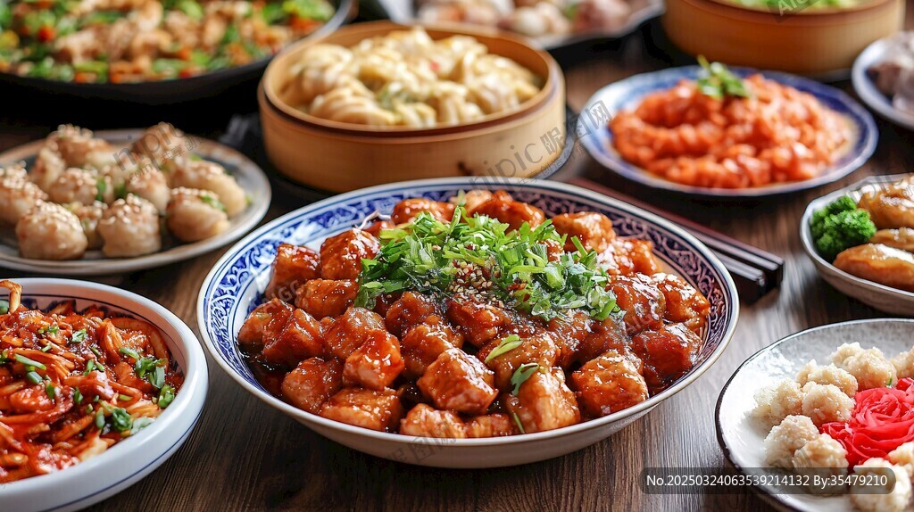 美味中国菜肴的盛宴