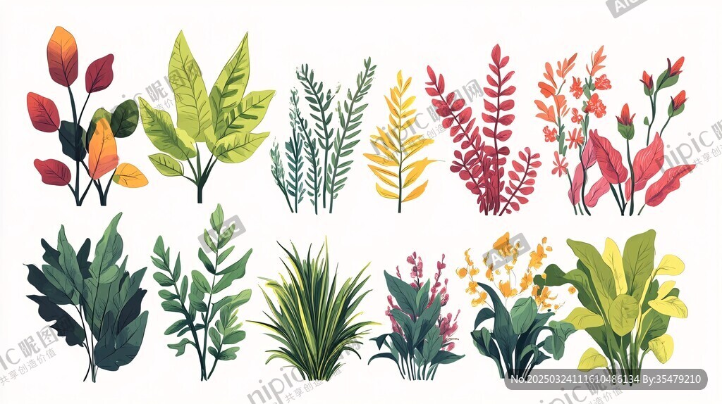 彩色植物插画集