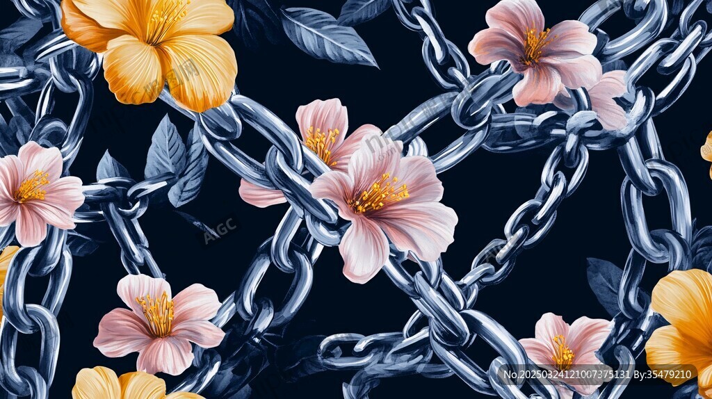 金属与花卉的交织