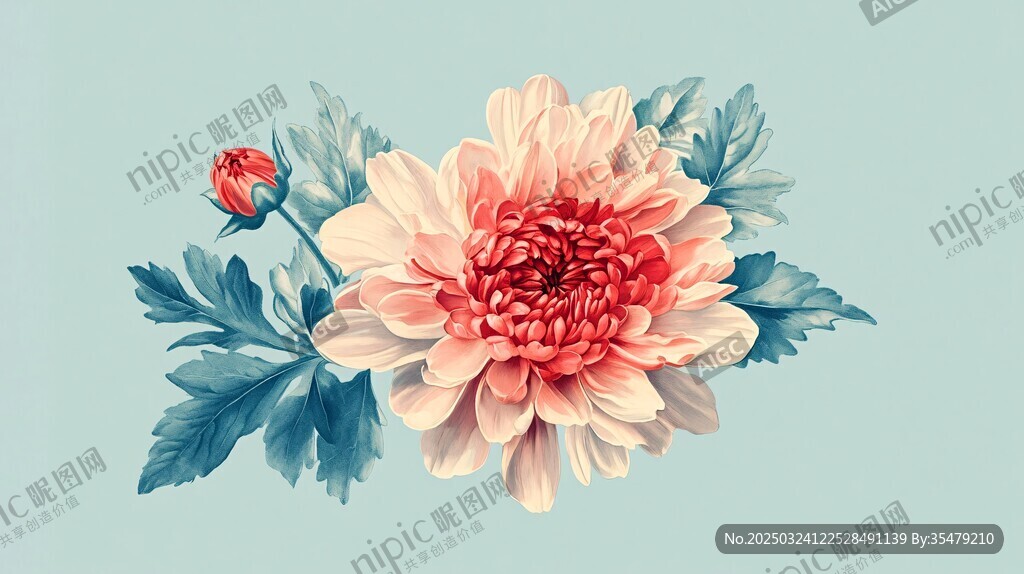 绚丽的花卉插画