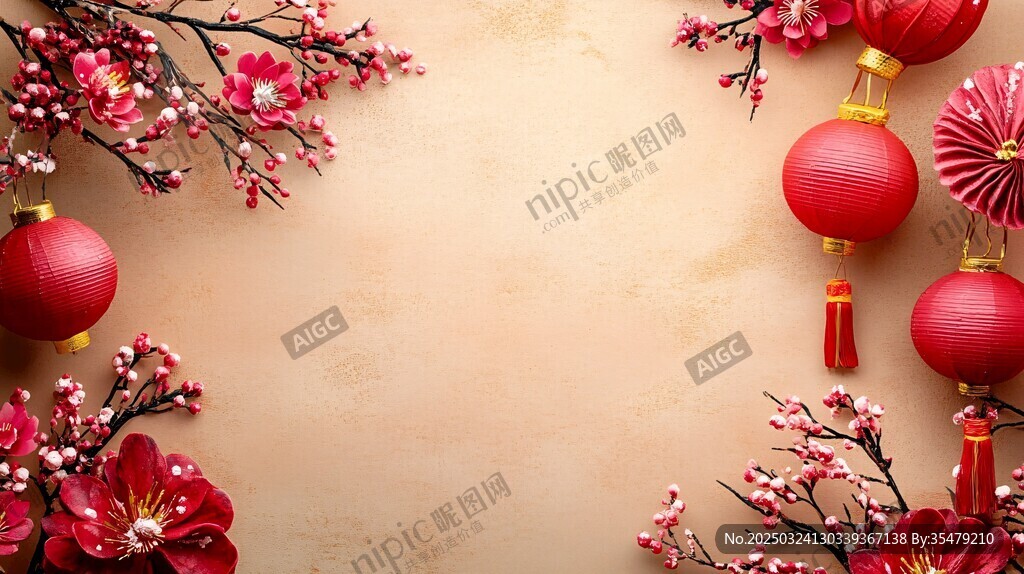 喜庆中式春节装饰背景图
