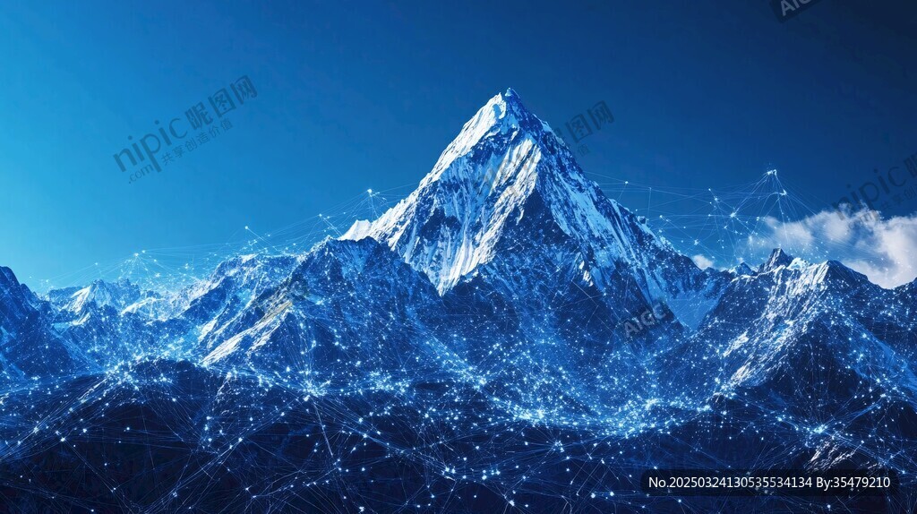 巍峨雪山壮丽自然景观