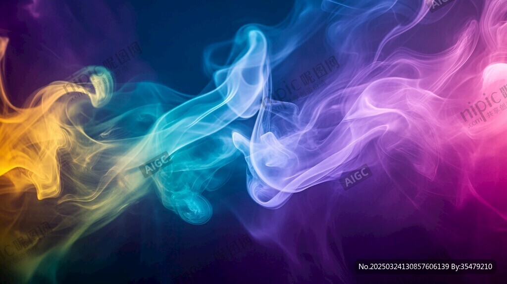 梦幻彩色烟雾飘动画面