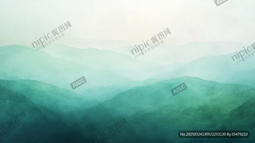 青山薄雾 诗意山水画卷