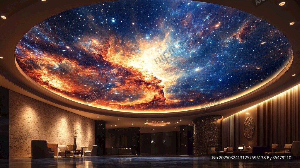 梦幻星空主题室内天花板