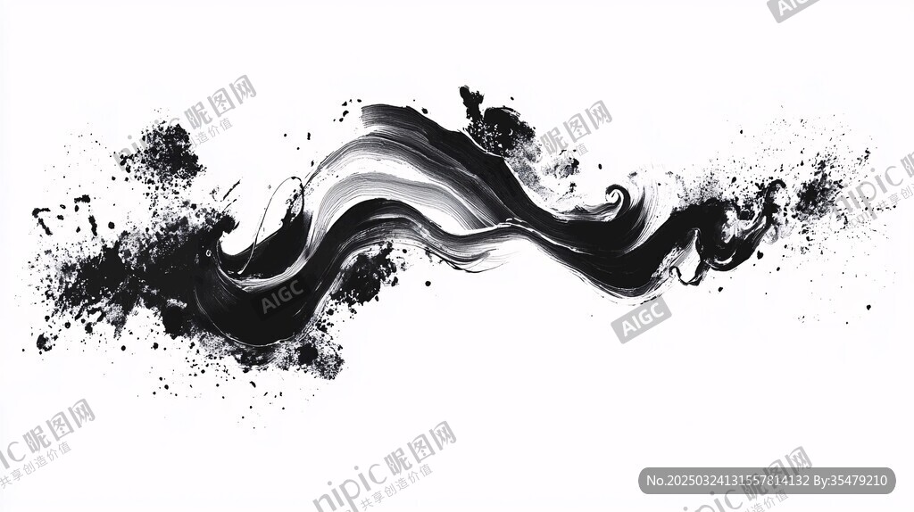 水墨飞溅动感艺术图案