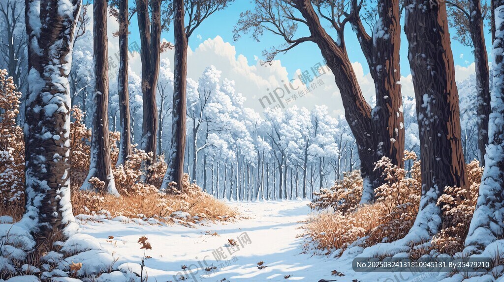 冬日雪林美景