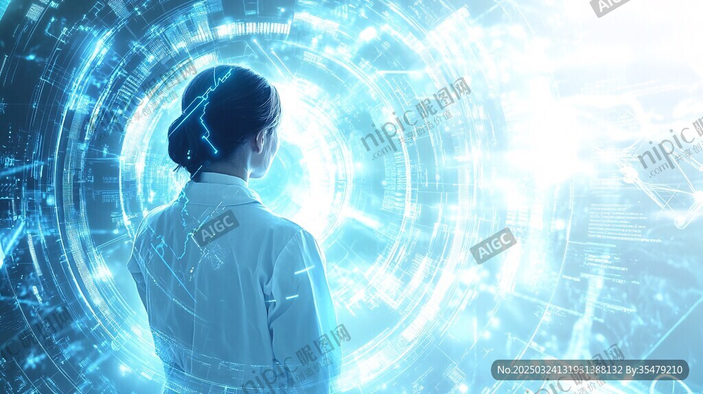科技女性探索未来数字世界