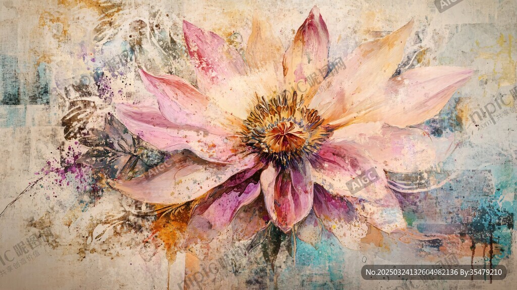 梦幻花卉油画艺术作品