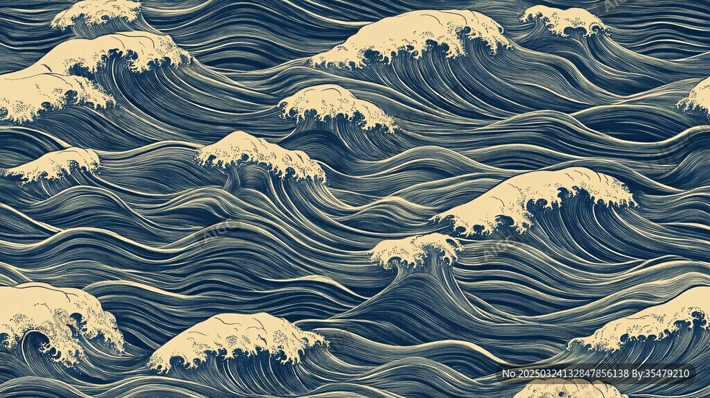 日式海浪纹理图案
