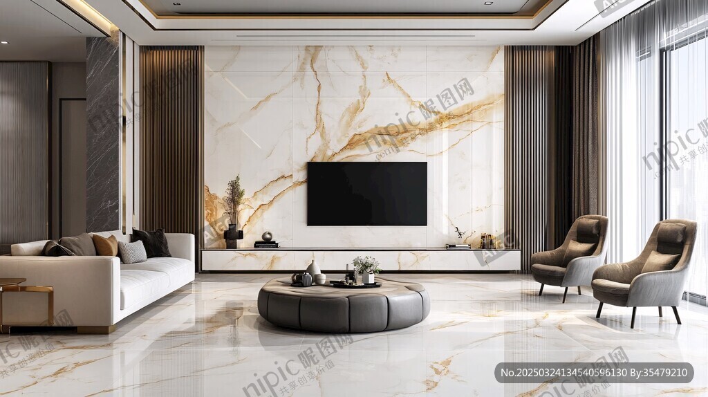 现代轻奢风客厅优雅空间