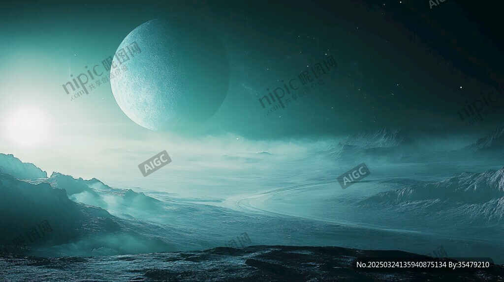 梦幻外星月夜景观