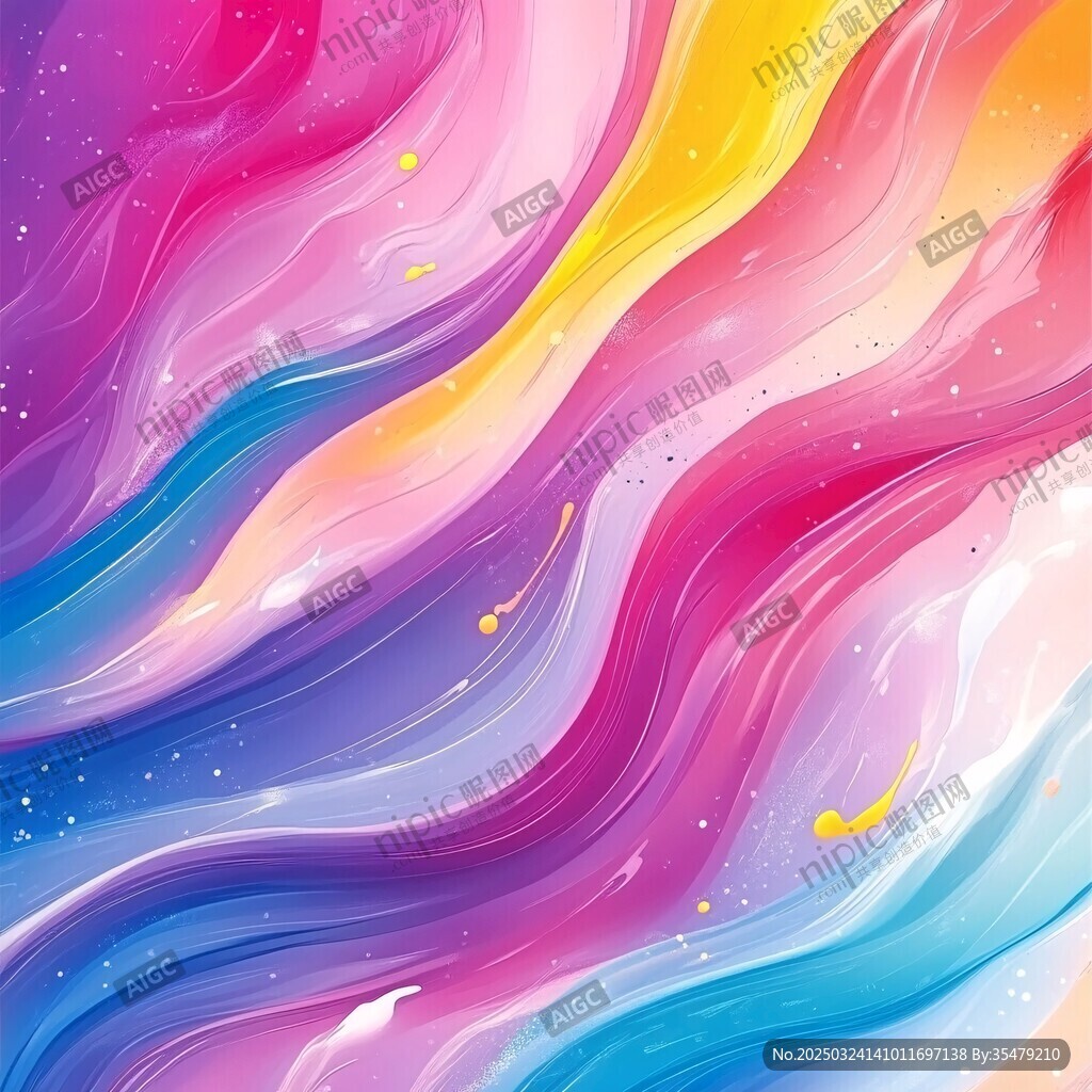 梦幻绚丽流体色彩背景图